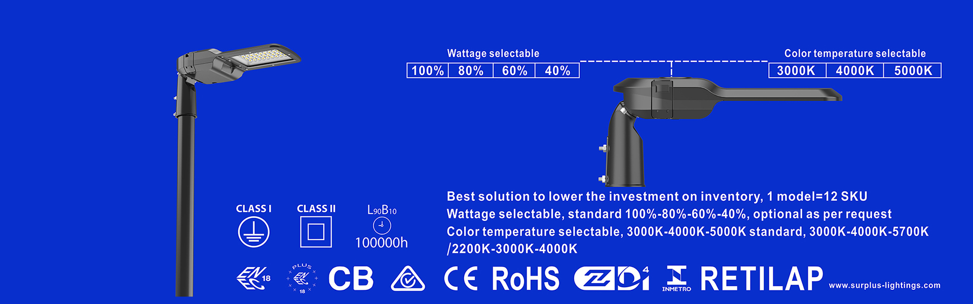 गुणवत्ता ईगल जेन4 195lm/W ENEC ENEC+ CB SAA Zhaga-D4i स्ट्रीट लाइट कारखाना