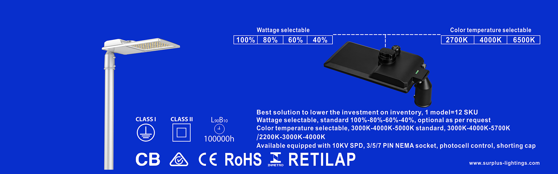गुणवत्ता ईगल जेन4 195lm/W ENEC ENEC+ CB SAA Zhaga-D4i स्ट्रीट लाइट कारखाना